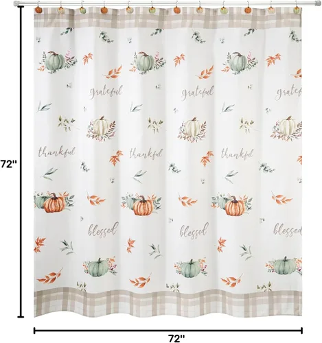 Miniatura 4 de Avanti Linens - Cortina de ducha de tela, decoración de baño inspirada en otoño (colección Grateful Patch)
