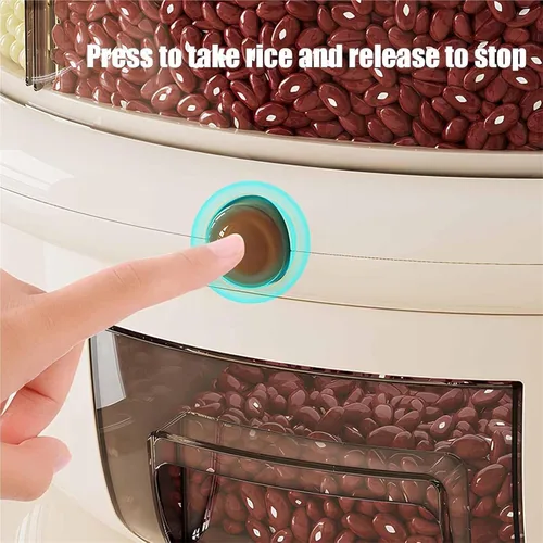 Miniatura 6 de Dispensador giratorio de alimentos secos para encimera, dispensador de 6 rejillas para lentejas, arroz, frijoles, contenedor de almacenamiento