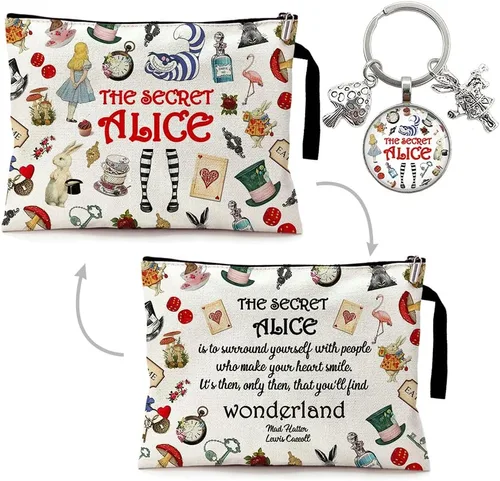 Miniatura 8 de ZHANTUONE Wonderland Theme - Bolsas de viaje para cosméticos, bolsas plegables y bolsas de cosméticos para almacenamiento de gran capacidad, regalos