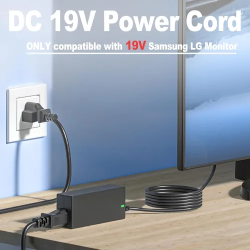 Miniatura 3 de Cable de alimentación DC 19V, cargador de TV compatible con LG Electronics 19" 20" 22" 23" 24" 27" monitor LED LCD pantalla ancha HDTV 24M47H-P
