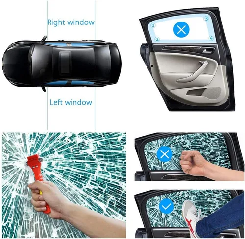Miniatura 5 de Rompeventanas para automóvil, martillo de seguridad, herramienta de escape de emergencia, cortador de cinturón de seguridad, kit de supervivencia