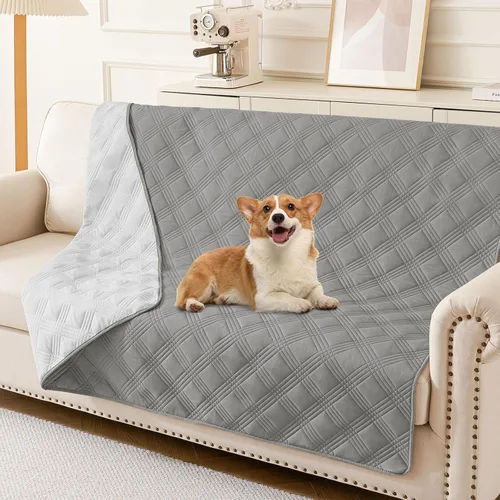 Miniatura 35 de hyha Manta impermeable para perros, manta reversible para cama de mascotas, funda suave para sofá/sillón lavable para perros, fundas impermeables
