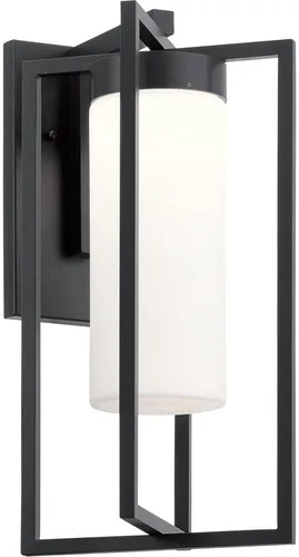 Miniatura 3 de Kichler Drega - Lámpara de pared LED de 18.5 pulgadas con cristal satinado grabado, color negro