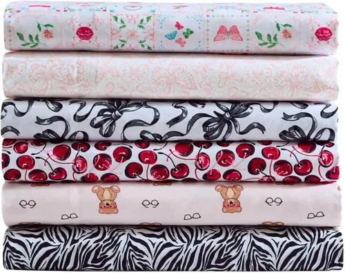 Miniatura 9 de Betsey Johnson - Juego de sábanas de tamaño individual, ropa de cama de microfibra con estampado Nerdy Teddies con sábana bajera de bolsillo