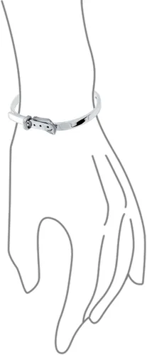 Miniatura 2 de Fine Jewelry - Brazalete de amor apilable con bisagras, correa funcional con hebilla para mujer, novia, plata de ley 925, ajustable de 7 a 8
