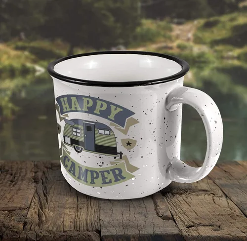 Miniatura 2 de Taza de cerámica Spoontiques Friends para caravana, 14oz - Apta para microondas y lavavajillas, para bebidas frías y calientes - Grupo