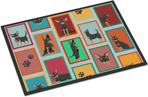 Miniatura 175 de Caroline's Treasures MLM1149MAT - Felpudo rojo Border Collie de 18 x 27 pulgadas, para interiores y exteriores, para entrada, antideslizante, Border