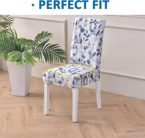 Miniatura 6 de HAOYONG Funda para Silla de Comedor con Estampado, Funda Desmontable Lavable para Silla Parsons, Protector de Asiento Removible para Comedor, Hotel