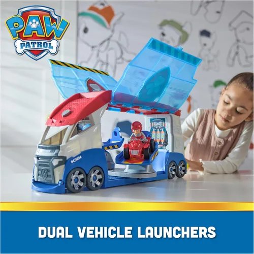 Miniatura 2 de PAW Patrol, vehículo transformable PAW Patroller con lanzadores de vehículos, luces y sonidos, figura de acción de Ryder y coche todo terreno