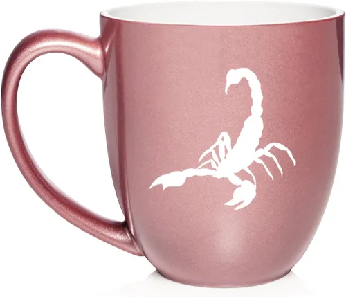 Miniatura 21 de Daylor Taza de café de cerámica Scorpion, regalo para ella, él, amigo, compañero de trabajo, esposa, esposo (11 onzas, azul)