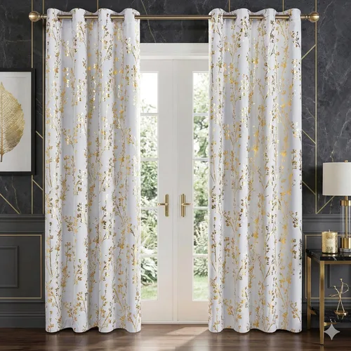 Miniatura 56 de NICETOWN Paneles de Cortinas Opacas para Dormitorio - Tratamiento de Ventanas con Aislamiento Térmico, Ojales Sólidos, Cortinas Opacas con Diseño