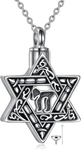 Miniatura 32 de YFN Collar de estrella de David de plata de ley, concha de abulón, árbol de la vida, joyería judía, regalos para mujeres y hombres