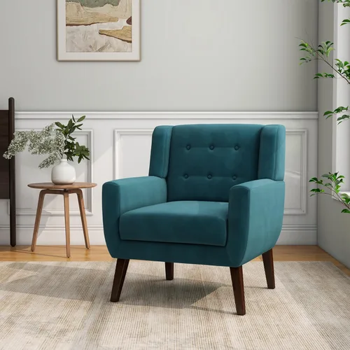 Miniatura 52 de Silla decorativa, sillas de tela moderna de mediados de siglo con brazos para sala de estar, cómodo sillón tapizado para dormitorio, sala de espera