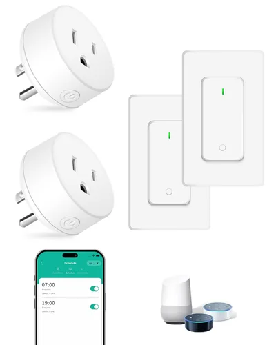 Miniatura 64 de NineLeaf Interruptor de salida remoto inalámbrico, interruptor de lámpara remoto, interruptor decorativo de enchufe de luz de encendido y apagado