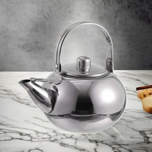 Miniatura 5 de Cabilock Olla de acero inoxidable Olla de agua caliente Tetera azul Infusor de té suelto Hervidor de agua Tetera Estufa Tetera Silbosa Tetera Plata