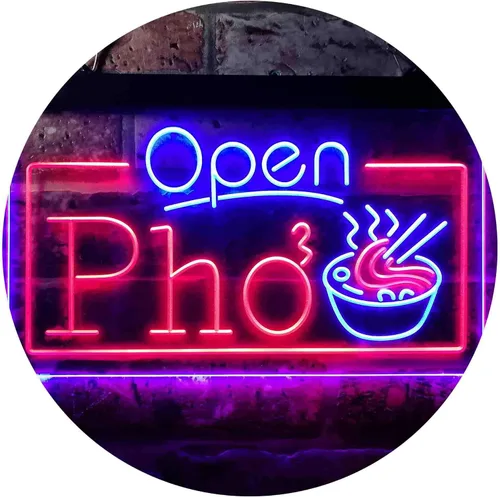 Miniatura 18 de ADVPRO Open Pho Vietnam Fideos Shop Letrero de neón LED de doble color, azul y rojo, 16 x 12 pulgadas st6s43-i3655-br