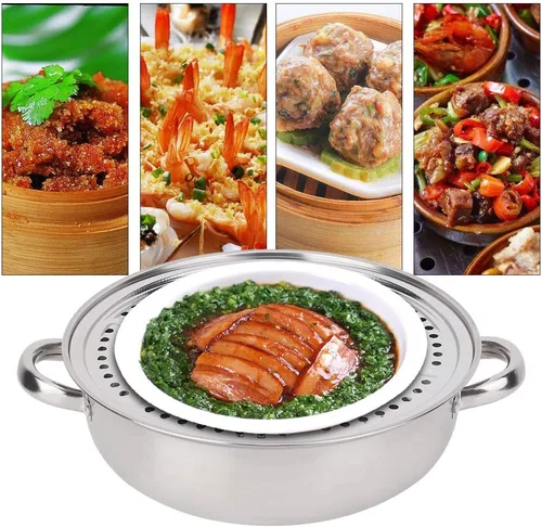 Miniatura 3 de Bollos de vapor Horno 28CM Acero inoxidable sola capa Stockpot Hotpot Vaporizador de alimentos Olla Utensilios de cocina Cocina doméstica