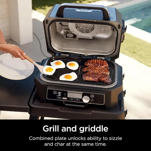 Miniatura 2 de Ninja XSKGRDLXL - Parrilla y placa de plancha Woodfire, compatible con las series OG800 y OG900, funcionalidad de parrilla y plancha 2 en 1