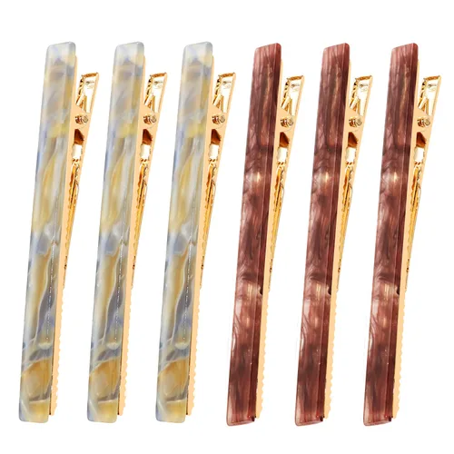 Miniatura 13 de Cobahom 6 pinzas para el cabello, accesorios para el cabello para mujeres, pasadores de pico de pato de resina, pinzas para el cabello elegantes