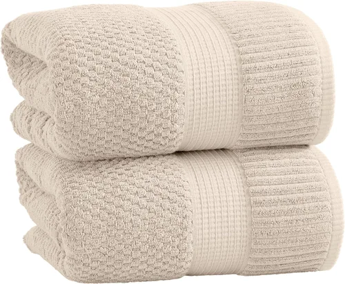 Miniatura 20 de NY Loft Juego de 4 toallas de baño 100% algodón, supersuaves y absorbentes, de secado rápido, 30 x 52 pulgadas, algodón texturizado y duradero