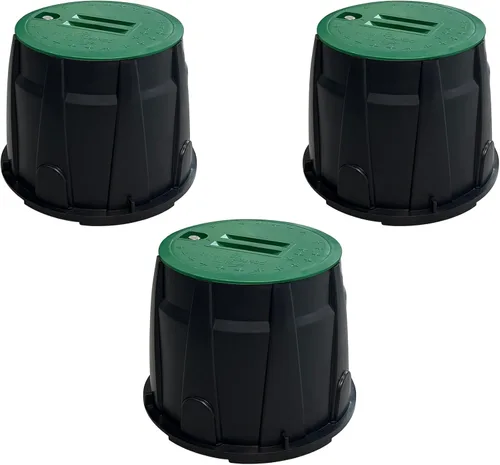 Miniatura 8 de 12 juegos de cajas de válvulas de PP duraderas antideslizantes circulares de 6 pulgadas para aspersores, caja de riego redonda de plástico con tapa