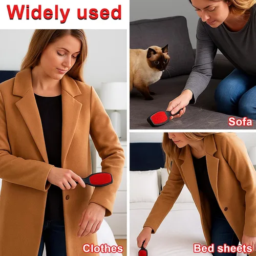 Miniatura 6 de 2 cepillos de pelusa para ropa, cepillo removedor de pelusa de doble cara, cepillo reutilizable para eliminar pelo de mascotas y cepillo de limpieza