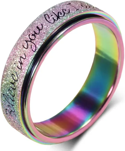 Miniatura 10 de Anillo Inicial Giratoria de Ansiedad para Mujeres Anillo de Ansiedad para Mujeres y Hombres Anillo de Pulgar para Hombres Anillo Giratoria de Plata