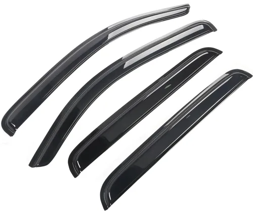Miniatura 9 de IKON MOTORSPORTS - Visera de ventana compatible con Toyota Tacoma de doble cabina 2005-2015, estilo delgado, humo, teñido de humo, lluvia, deflector