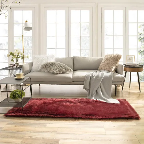 Miniatura 144 de Ashler Home Deco - Tapete de pelo sintético de oveja, mullido, suave, de 2 x 3 pies, lavable a máquina, dormitorio, habitación de los niños, sala