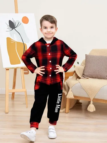 Miniatura 53 de Conjunto de ropa para bebés y niños pequeños, camisa con capucha y pantalones deportivos para otoño e invierno