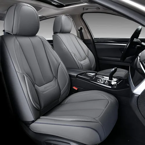 Miniatura 76 de Coverado Juego completo de fundas de asiento de automóvil, fundas de asiento negras para asientos delanteros y traseros de automóvil, protector