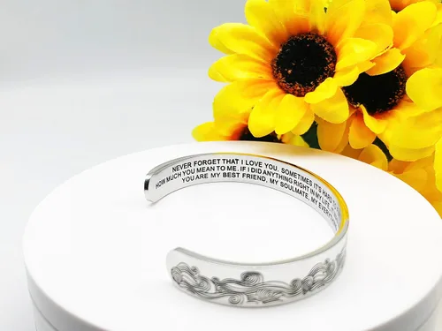 Miniatura 3 de Dczosily Pulseras inspiradoras para mujer, de acero inoxidable, pulseras motivacionales, regalos personalizados para mejores amigas