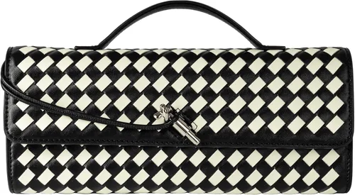 Miniatura 10 de Joryin Bolso tejido para mujer, bolso de mano de cuero tejido, bolso cruzado, bolso formal de noche, cuero vegano
