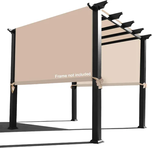 Miniatura 8 de Alion Home Toldo de repuesto universal impermeable con bolsillo para cortinero para pérgola (12 x 6.5 pies, gris)