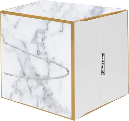 Miniatura 8 de Bolsa de regalo extragrande de mármol superior, bolsa de regalo gigante cuadrada de 11.8 pulgadas, bolsas de regalo de boda XL de gran tamaño, 1 x