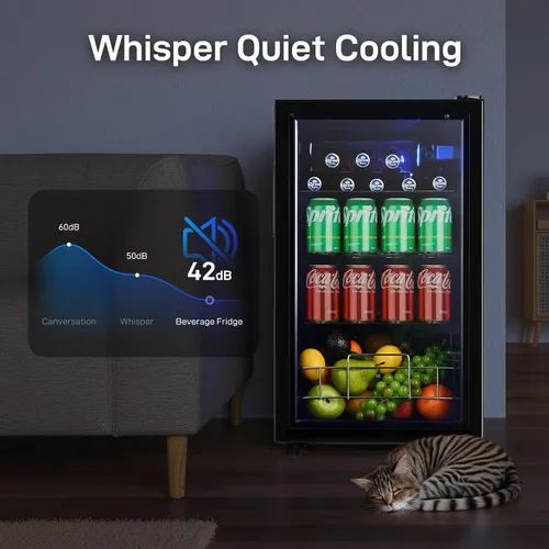 Miniatura 6 de Anypro Refrigerador y enfriador de bebidas de 2.6 pies cúbicos, refrigerador con puerta de vidrio templado, refrigerador para 126 latas de vino