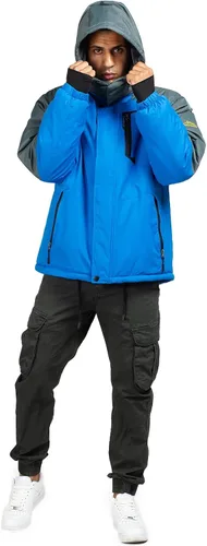 Miniatura 3 de CorBuyit Chaqueta de esquí con capucha para hombre, abrigo impermeable de invierno para nieve