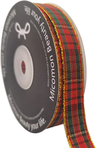 Miniatura 17 de Cinta a cuadros de guinga – 25 yardas, rojo y azul (3/8 pulgadas) para decoración de Navidad y embalaje de regalo