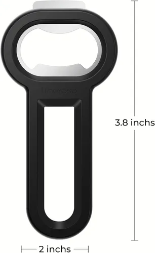 Miniatura 7 de Linoroso Abrebotellas magnético para refrigerador, abridor de botellas de cerveza y abrelatas de soda con captador de tapas, abridor de cerveza negro