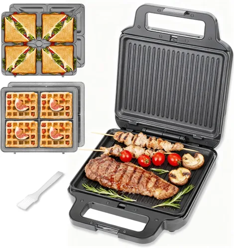 Miniatura 8 de FineMade Mini Máquina para Hacer Panqueques Rellenos, Sartén Eléctrica para Hacer Ebleskiver Poffertjes, Máquina para Hacer Panqueques Daneses