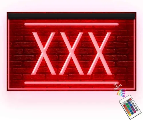 180019 XXX - Letrero de neón con luz LED de alta definición para adultos, sexual, japonesa, asiática, con luz LED completa (12 x 8 pulgadas, 16