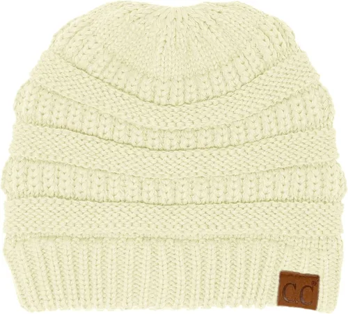 Miniatura 4 de C.C. Gorro de invierno elástico con cola de caballo y moño desordenado