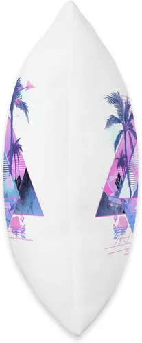 Miniatura 2 de Purple Palm Trees Rhombus and Triangle shapes Throw Pillow