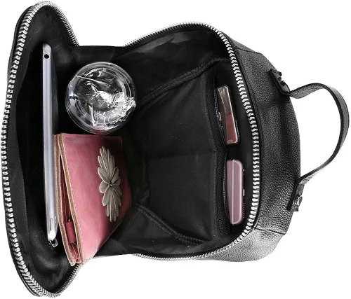 Miniatura 2 de VanGoddy Boca Onxy Mochila Carryall de cuero genuino negro, Negro