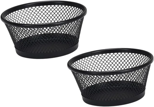 YARNOW Organizador de mesa de cubo de almacenamiento con clip de papel, organizador de cajones de escritorio de oficina, negro, soporte para