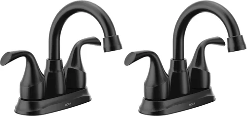 Miniatura 16 de Moen Idora - Grifo de lavabo de dos manijas con centro cromado y montaje de desagüe, 84115 Cromo