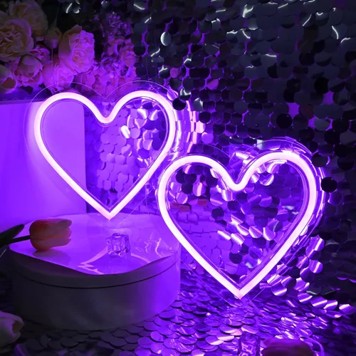 Miniatura 12 de Britrio - Letrero de luz de neón LED para colgar en la pared de dormitorio, sala de estar, habitación de los niños, decoración del hogar, luz Rosado