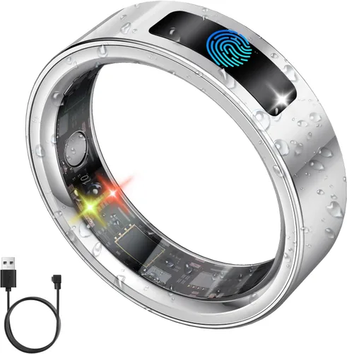 Miniatura 11 de uaue Anillo inteligente de salud para mujeres y hombres, alerta de vibración, control táctil, anillo de seguimiento de fitness con sueño/salud