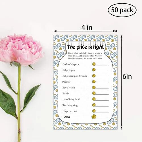 Miniatura 2 de The Price is Right Baby Shower Game Ideas, 50 tarjetas divertidas para baby shower para niños, niñas, divertidas actividades de fiesta para parejas