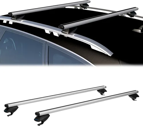 Miniatura 9 de COWVIE Barras transversales para portaequipajes de aluminio de 53 pulgadas para rieles laterales elevados, barras de carga ajustables, soporta 165